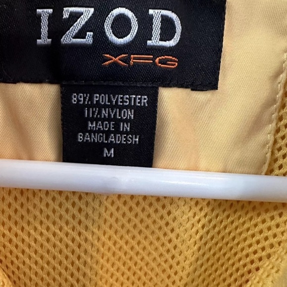 Izod Golf XFG Men's Windbreaker Jacket Medium Yellow Pullover Golfer EUC - Picture 4 of 5